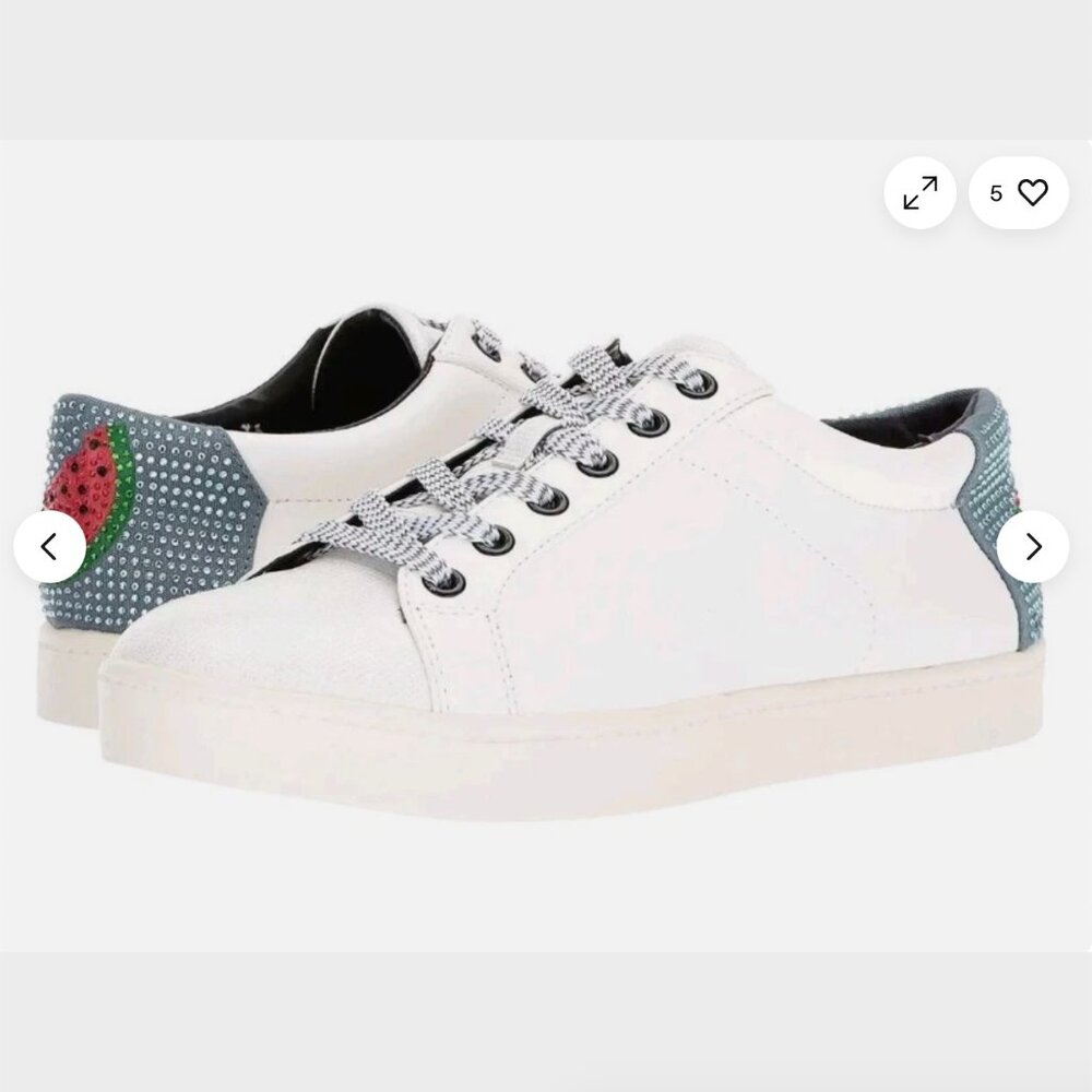 Sam Edelman White Bedazzled Sparkly Watermelon Sneakers - Size 9